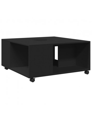 Tavolino da Salotto Nero 80x80x40 cm in Legno Multistrato