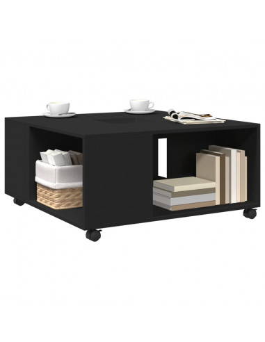 Tavolino da Salotto Nero 80x80x40 cm in Legno Multistrato