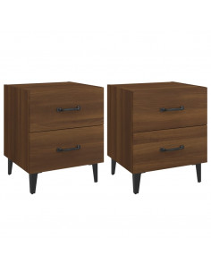 Comodini 2 pz in Rovere Marrone 40x35x47,5 cm 2