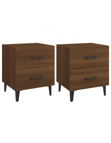 Comodini 2 pz in Rovere Marrone 40x35x47,5 cm