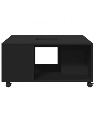 Tavolino da Salotto Nero 80x80x40 cm in Legno Multistrato