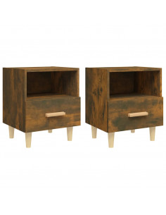 Comodini 2 pz Rovere Fumo 40x35x47 cm 2