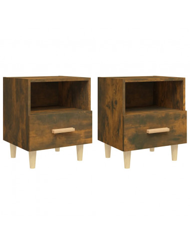 Comodini 2 pz Rovere Fumo 40x35x47 cm