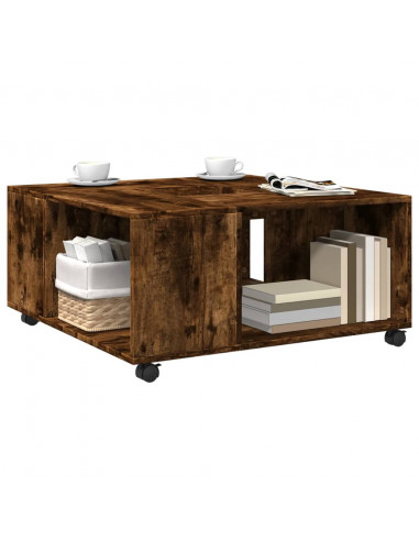 Tavolino da Salotto Rovere Fumo 80x80x40cm in Legno Multistrato