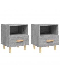Comodini 2 pz Grigio Sonoma 40x35x47 cm 2