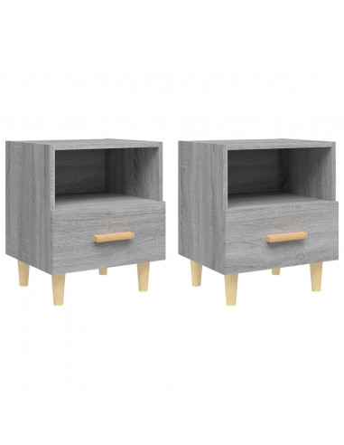Comodini 2 pz Grigio Sonoma 40x35x47 cm