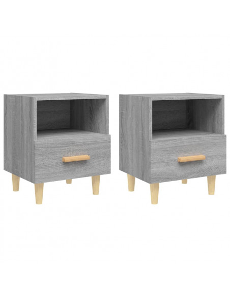 Comodini 2 pz Grigio Sonoma 40x35x47 cm