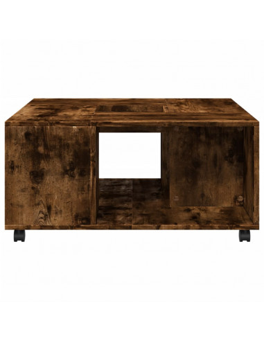 Tavolino da Salotto Rovere Fumo 80x80x40cm in Legno Multistrato