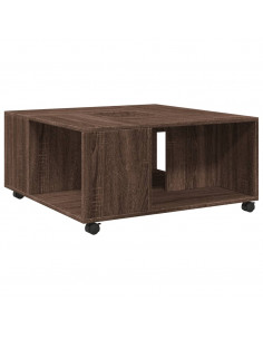 Tavolino da Salotto Rovere Marrone 80x80x40cm Legno Multistrato 2