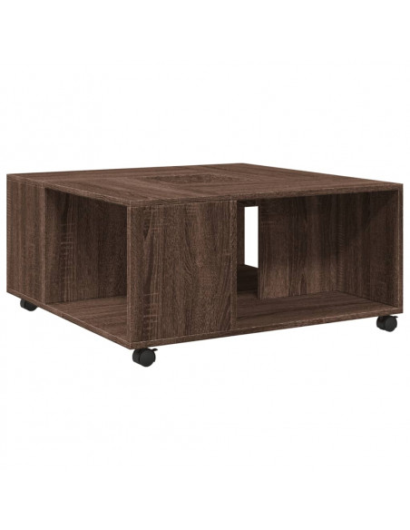 Tavolino da Salotto Rovere Marrone 80x80x40cm Legno Multistrato