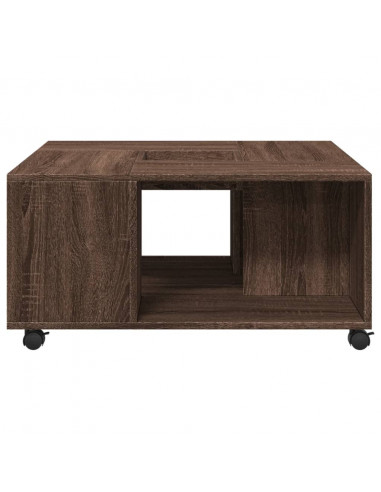 Tavolino da Salotto Rovere Marrone 80x80x40cm Legno Multistrato