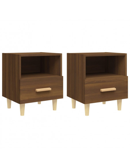 Comodini 2 pz Rovere Marrone 40x35x47 cm