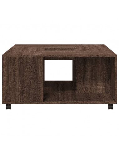 Tavolino da Salotto Rovere Marrone 80x80x40cm Legno Multistrato