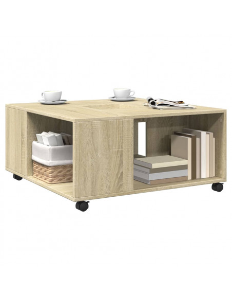 Tavolino da Salotto Rovere Sonoma 80x80x40 cm Legno Multistrato