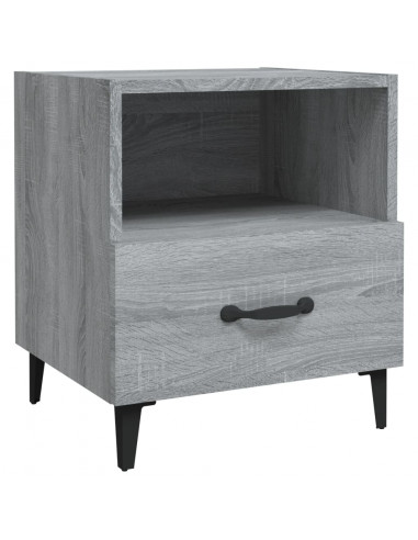 Comodino Grigio Sonoma in Legno Multistrato