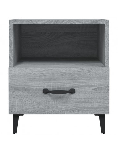 Comodino Grigio Sonoma in Legno Multistrato