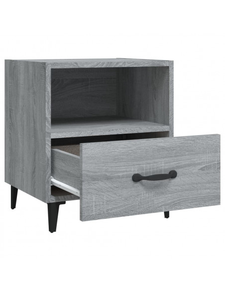 Comodino Grigio Sonoma in Legno Multistrato