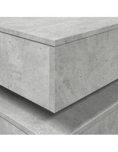 Tavolino da Soggiorno con Luci LED Grigio Cemento 90x50x40 cm