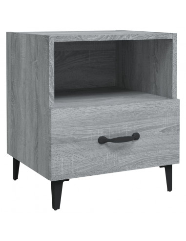 Comodini 2 pz Grigio Sonoma in Legno Multistrato