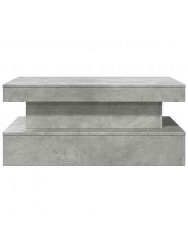 Tavolino da Soggiorno con Luci LED Grigio Cemento 90x50x40 cm