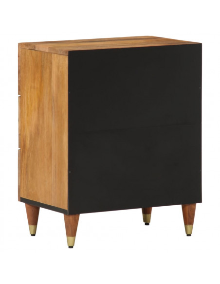 Comodino 50x33x62 cm in Legno Massello di Mango
