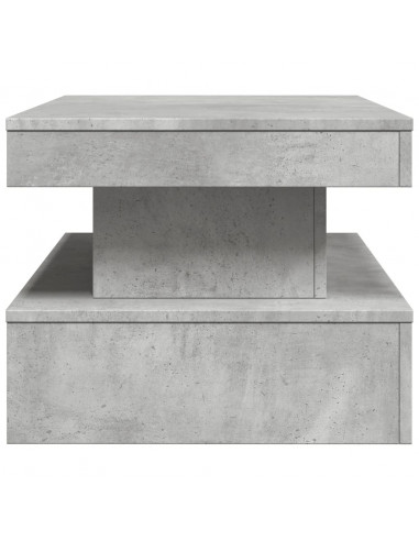 Tavolino da Soggiorno con Luci LED Grigio Cemento 90x50x40 cm