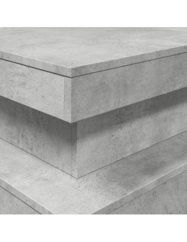 Tavolino da Soggiorno con Luci LED Grigio Cemento 90x50x40 cm