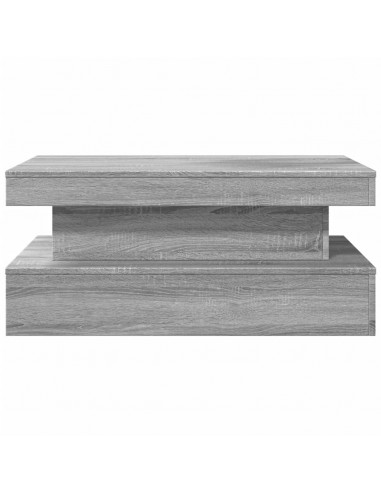 Tavolino da Soggiorno con Luci LED Grigio Sonoma 90x50x40 cm