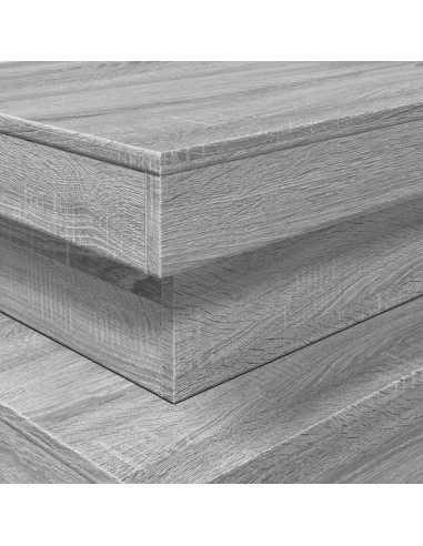 Tavolino da Soggiorno con Luci LED Grigio Sonoma 90x50x40 cm