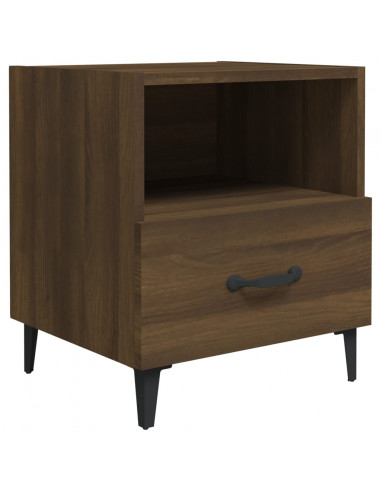 Comodini 2 pz Rovere Marrone in Legno Multistrato