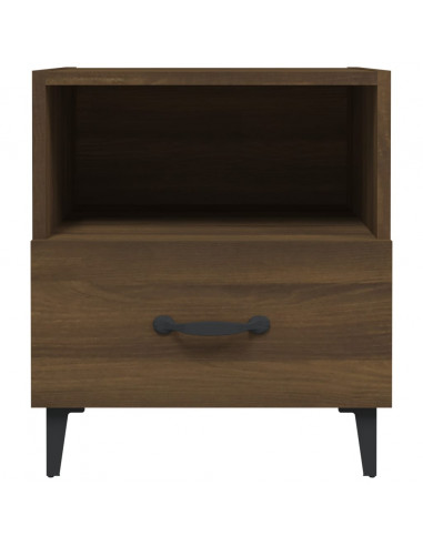 Comodini 2 pz Rovere Marrone in Legno Multistrato