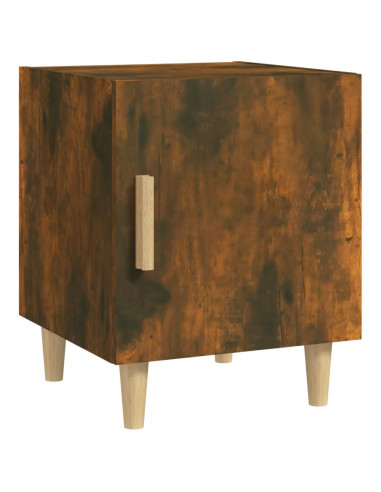 Comodini 2 pz Rovere Fumo in Legno Multistrato