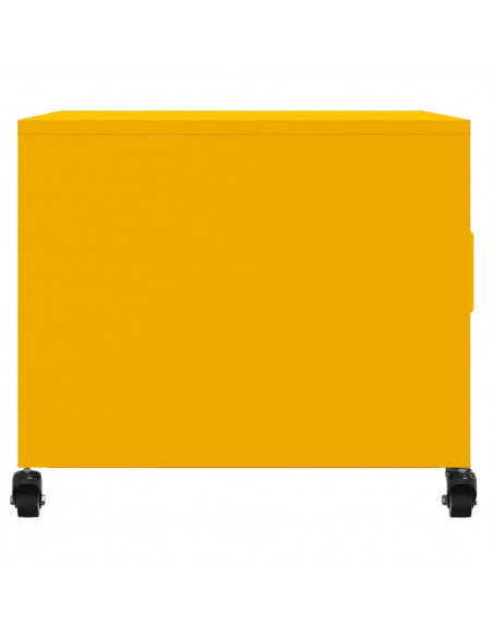 Tavolino Giallo Senape 68x50x43,5 cm Acciaio Laminato a Freddo