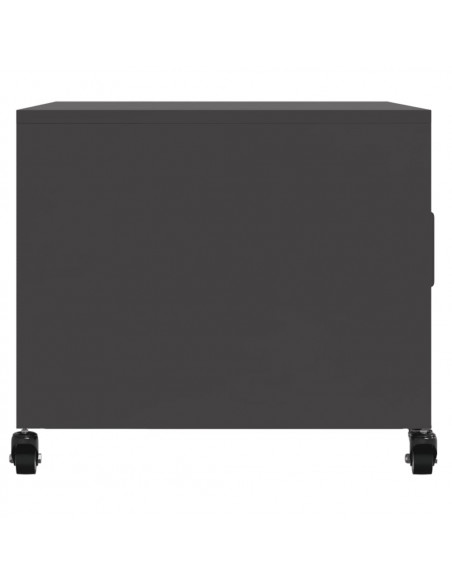 Tavolino Nero 68x50x43,5 cm in Acciaio Laminato a Freddo