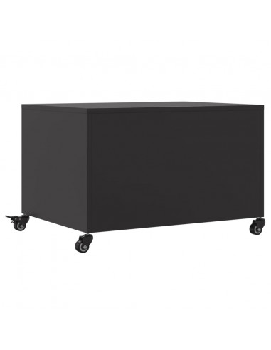 Tavolino Nero 68x50x43,5 cm in Acciaio Laminato a Freddo