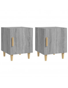 Comodini 2 pz Grigio Sonoma in Legno Multistrato 2