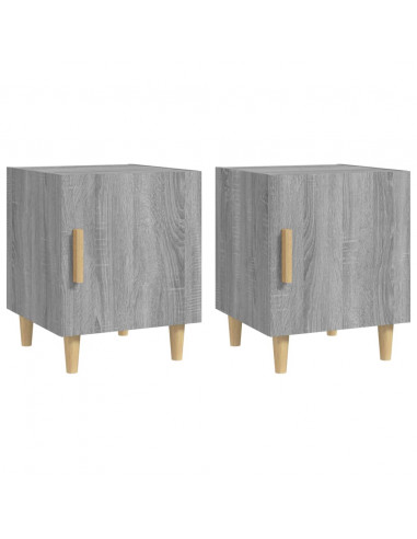 Comodini 2 pz Grigio Sonoma in Legno Multistrato