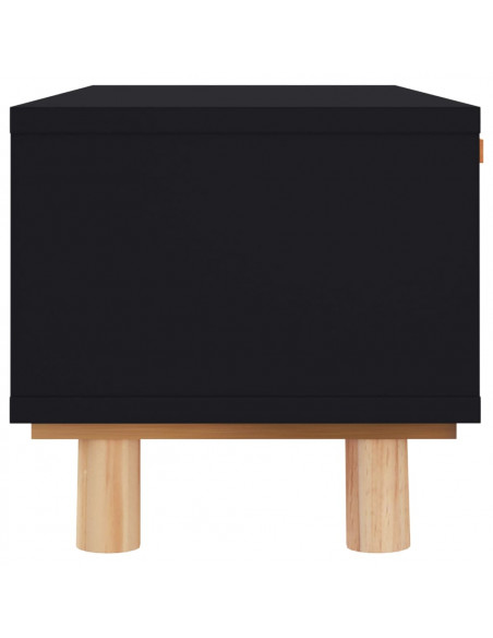 Tavolino Nero 80x40x30 cm Legno Multistrato e Massello di Pino