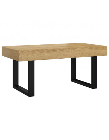 Tavolino Salotto Marrone Chiaro e Nero 90x45x40 cm MDF e Ferro