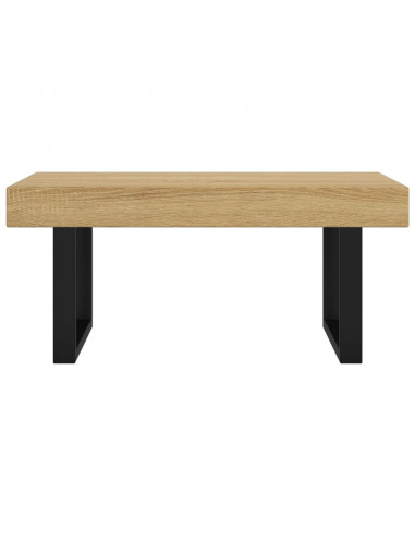 Tavolino Salotto Marrone Chiaro e Nero 90x45x40 cm MDF e Ferro