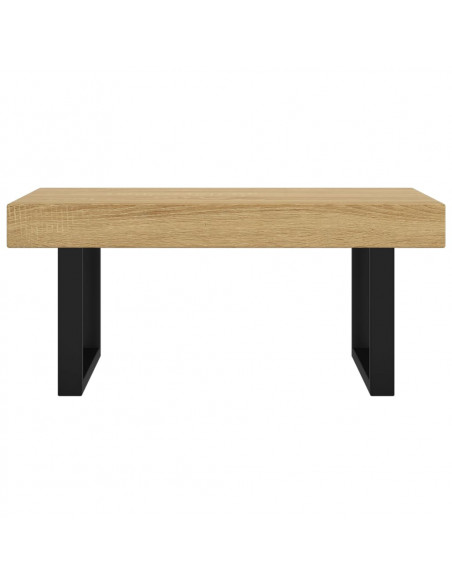 Tavolino Salotto Marrone Chiaro e Nero 90x45x40 cm MDF e Ferro