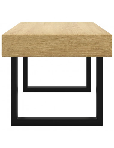 Tavolino Salotto Marrone Chiaro e Nero 90x45x40 cm MDF e Ferro