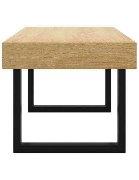 Tavolino Salotto Marrone Chiaro e Nero 90x45x40 cm MDF e Ferro