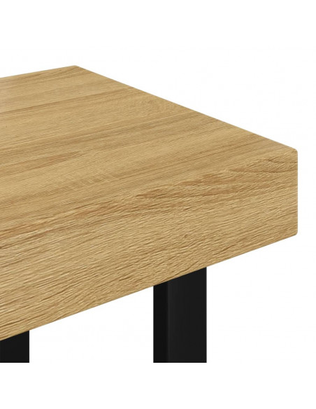 Tavolino Salotto Marrone Chiaro e Nero 90x45x40 cm MDF e Ferro