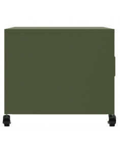 Tavolino Verde Oliva 68x50x43,5 cm in Acciaio Laminato a Freddo 2