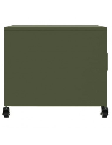 Tavolino Verde Oliva 68x50x43,5 cm in Acciaio Laminato a Freddo