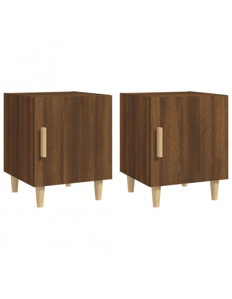 Comodini 2 pz Rovere Marrone in Legno Multistrato