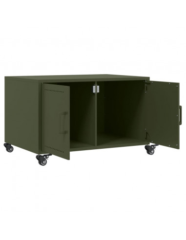 Tavolino Verde Oliva 68x50x43,5 cm in Acciaio Laminato a Freddo