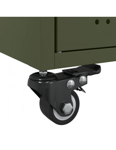 Tavolino Verde Oliva 68x50x43,5 cm in Acciaio Laminato a Freddo