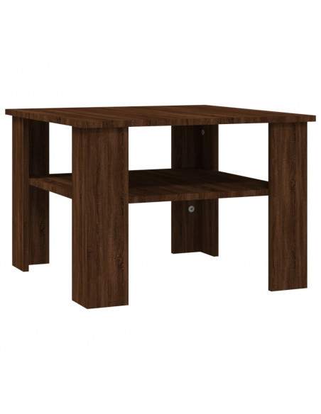 Tavolino Salotto Rovere Marrone 60x60x42 cm Legno Multistrato
